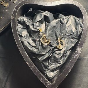 Gold Crescent Moon & Star Dangle Earrings 🌙✨